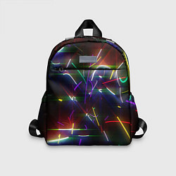 Детский рюкзак Разноцветные неоновые линии, цвет: 3D-принт