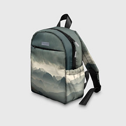 Детский рюкзак Пасмурная погода в горах Пейзаж, цвет: 3D-принт — фото 2