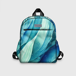 Детский рюкзак Акварельные синие узоры, цвет: 3D-принт