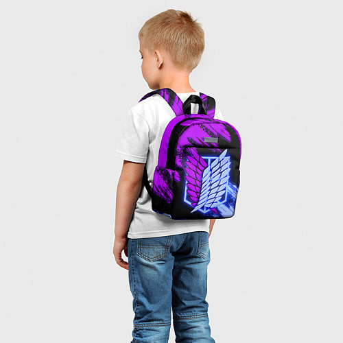 Детский рюкзак Attack on Titan logo neon / 3D-принт – фото 5