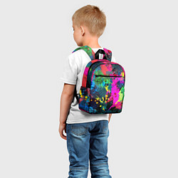 Детский рюкзак Разноцветные кляксы красов, цвет: 3D-принт — фото 2