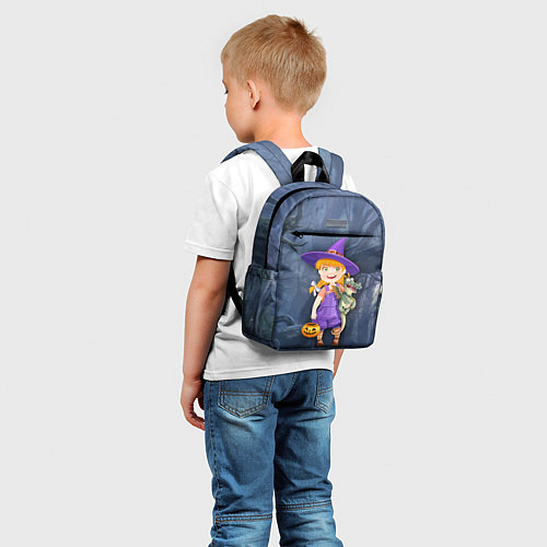 Детский рюкзак Ведьма малолетка в тёмном лесу с дракончиком / 3D-принт – фото 5