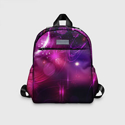 Детский рюкзак Фиолетовые неоновые блики, цвет: 3D-принт