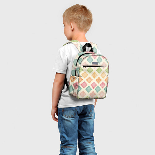 Детский рюкзак Узор из квадратиков / 3D-принт – фото 5