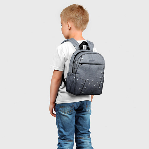 Детский рюкзак Стальные пластины / 3D-принт – фото 5