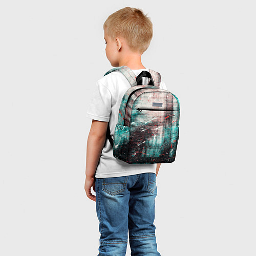 Детский рюкзак Абстрактные силуэты и тени с красками, царапинами / 3D-принт – фото 5