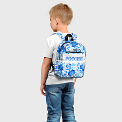 Детский рюкзак РОССИЯ голубой узор, цвет: 3D-принт — фото 2