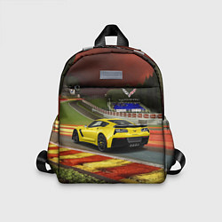 Детский рюкзак Chevrolet Corvette на гоночной трассе, цвет: 3D-принт