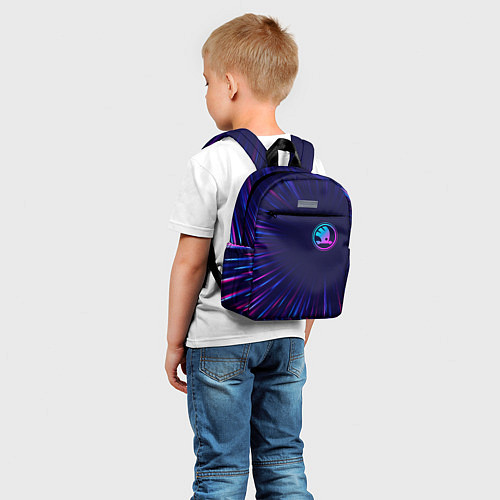Детский рюкзак Skoda neon speed lines / 3D-принт – фото 5