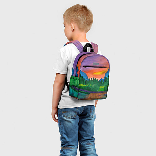 Детский рюкзак Закат на реке / 3D-принт – фото 5