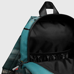 Детский рюкзак Абстрактные пластины в синем тумане и краски, цвет: 3D-принт — фото 2