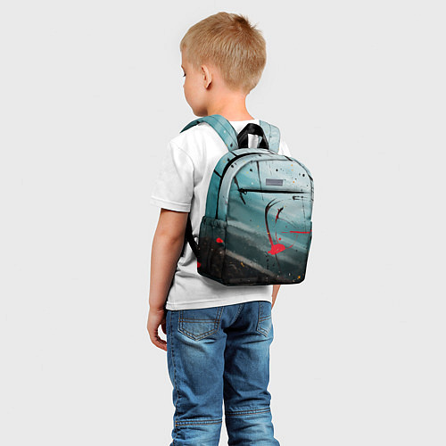Детский рюкзак Абстрактные пластины в синем тумане и краски / 3D-принт – фото 5