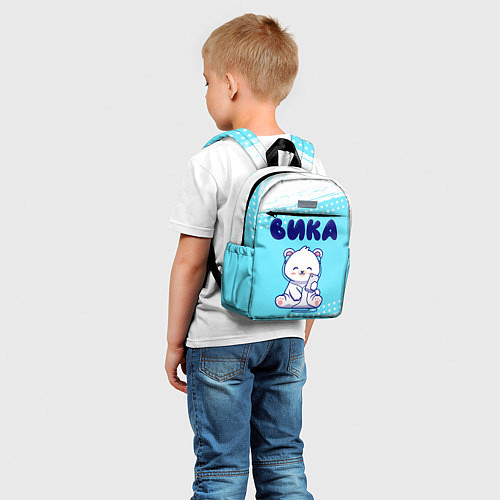 Детский рюкзак Вика белый мишка / 3D-принт – фото 5