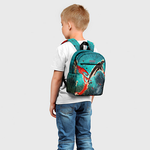 Детский рюкзак Голубой туман и брызки красок / 3D-принт – фото 5