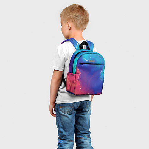 Детский рюкзак Нарядный красно-синий градиент с блестками / 3D-принт – фото 5