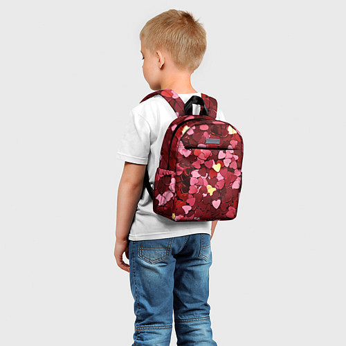 Детский рюкзак Куча разноцветных сердечек / 3D-принт – фото 5