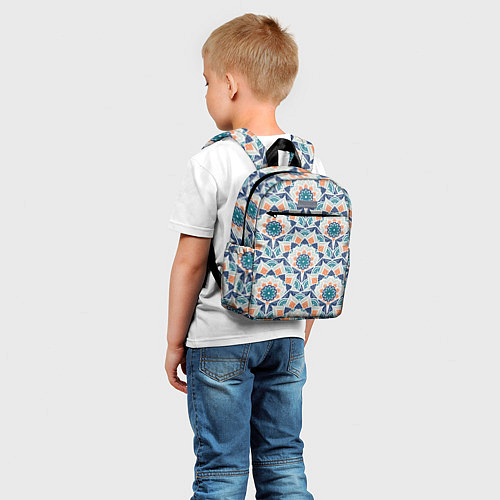 Детский рюкзак Цветы светлый орнамент / 3D-принт – фото 5