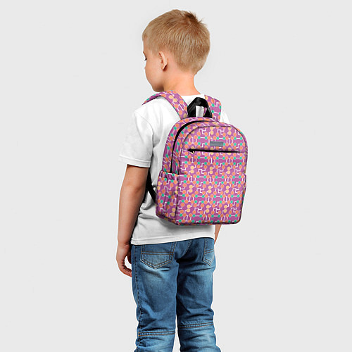 Детский рюкзак Геометрический паттерн на сиреневом фоне / 3D-принт – фото 5