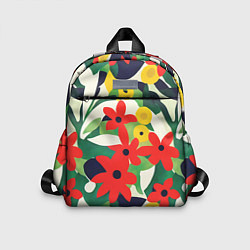 Детский рюкзак Цветочный яркий паттерн, цвет: 3D-принт