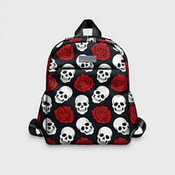 Детский рюкзак Весёлые черепки и розы, цвет: 3D-принт