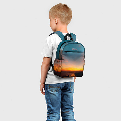 Детский рюкзак Горная река на фоне заката / 3D-принт – фото 5