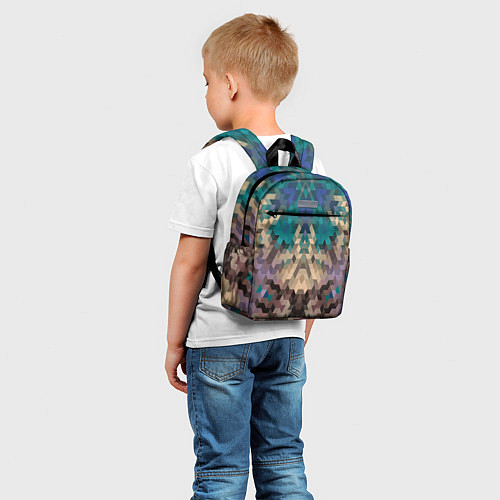 Детский рюкзак Геометрический симметричный узор в коричневых тона / 3D-принт – фото 5