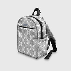 Детский рюкзак Бело -серый дамасский восточный узор, цвет: 3D-принт — фото 2