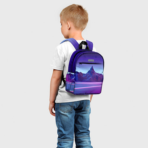 Детский рюкзак Neon mountains - Vaporwave / 3D-принт – фото 5