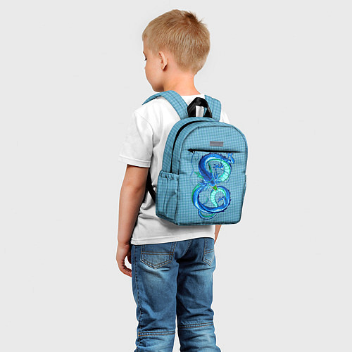 Детский рюкзак Синий дракон в форме цифры 8 / 3D-принт – фото 5