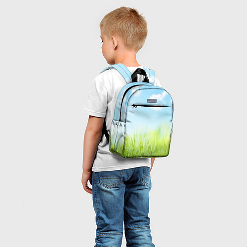 Детский рюкзак Зелень и небо / 3D-принт – фото 5