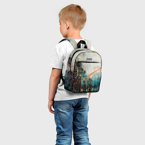 Детский рюкзак Синий туман и краски / 3D-принт – фото 5