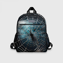 Детский рюкзак Halloween - паутина на фоне мрачного неба, цвет: 3D-принт