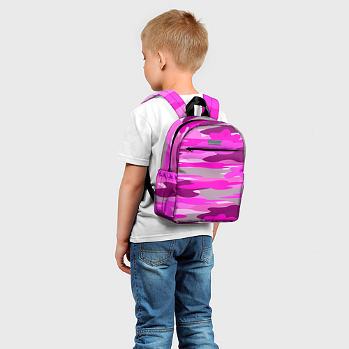 Детский рюкзак Абстракция милитари ярко розовый / 3D-принт – фото 5