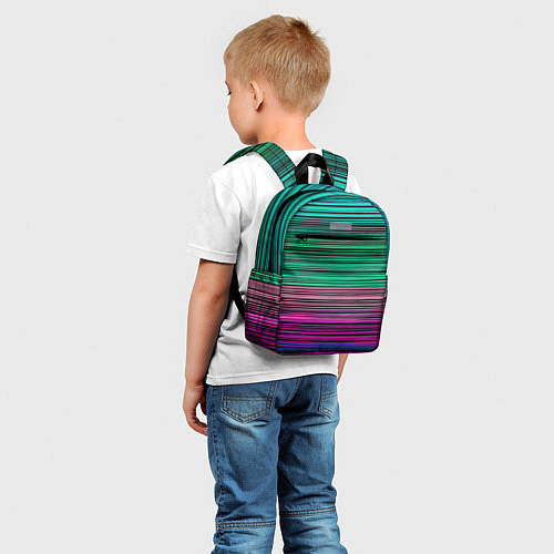 Детский рюкзак Разноцветные неоновые шелковые нити / 3D-принт – фото 5