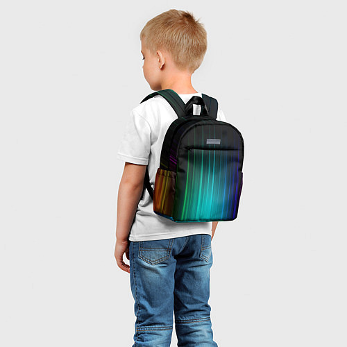 Детский рюкзак Радужные неоновые свечения / 3D-принт – фото 5