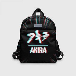 Детский рюкзак Символ Akira в стиле glitch на темном фоне, цвет: 3D-принт
