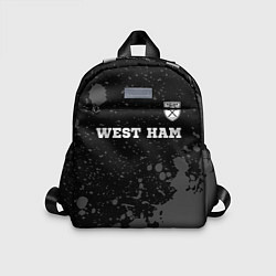 Детский рюкзак West Ham sport на темном фоне: символ сверху, цвет: 3D-принт