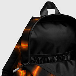 Детский рюкзак Оранжевые неоновые трещины, цвет: 3D-принт — фото 2