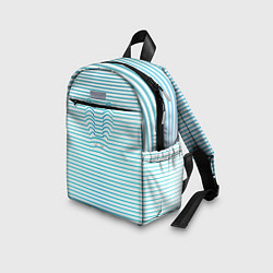 Детский рюкзак Бело-голубые полосы и заячьи уши контуром, цвет: 3D-принт — фото 2