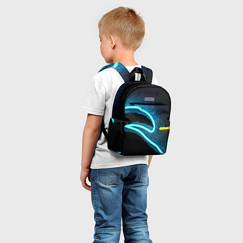 Детский рюкзак Неоновый разлом - киберпанк броня / 3D-принт – фото 5