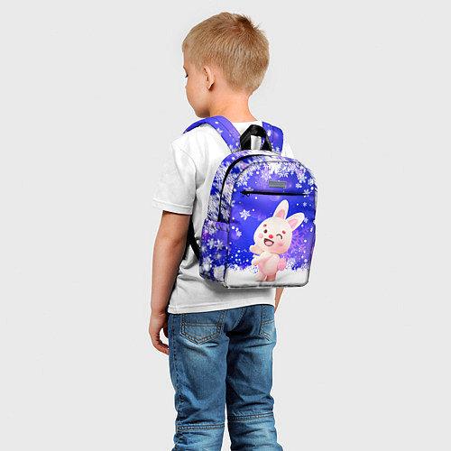 Детский рюкзак Заяц и снежинки / 3D-принт – фото 5