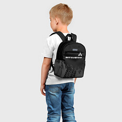 Детский рюкзак Mitsubishi speed на темном фоне со следами шин: си, цвет: 3D-принт — фото 2
