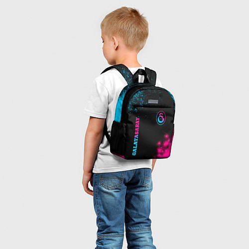 Детский рюкзак Galatasaray - neon gradient: надпись, символ / 3D-принт – фото 5