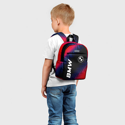 Детский рюкзак BMW красный карбон / 3D-принт – фото 5