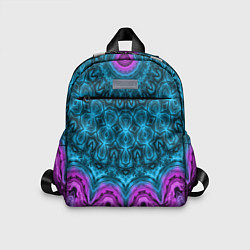 Детский рюкзак Малиново-синий орнамент калейдоскоп, цвет: 3D-принт