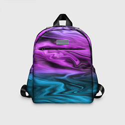 Детский рюкзак Синий с фиолетовым размытый абстрактный узор, цвет: 3D-принт