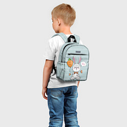 Детский рюкзак Милый зайка с шариком-морковкой, цвет: 3D-принт — фото 2