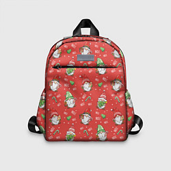 Детский рюкзак Новогодние гномы-паттерн, цвет: 3D-принт