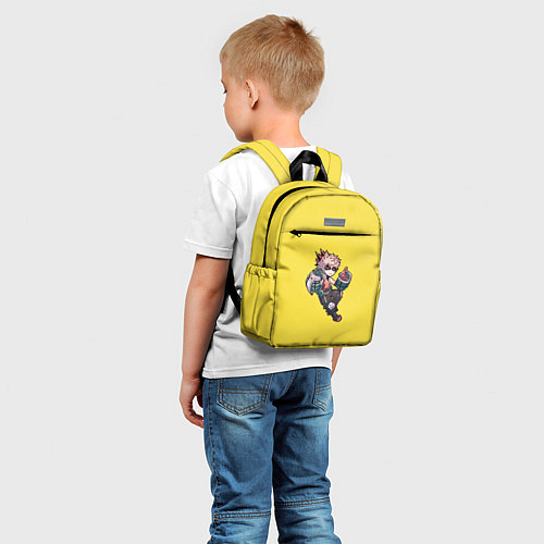 Детский рюкзак Бакуго Кацуки - желтый фон / 3D-принт – фото 5