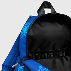 Детский рюкзак Снежинки - синий, цвет: 3D-принт — фото 2